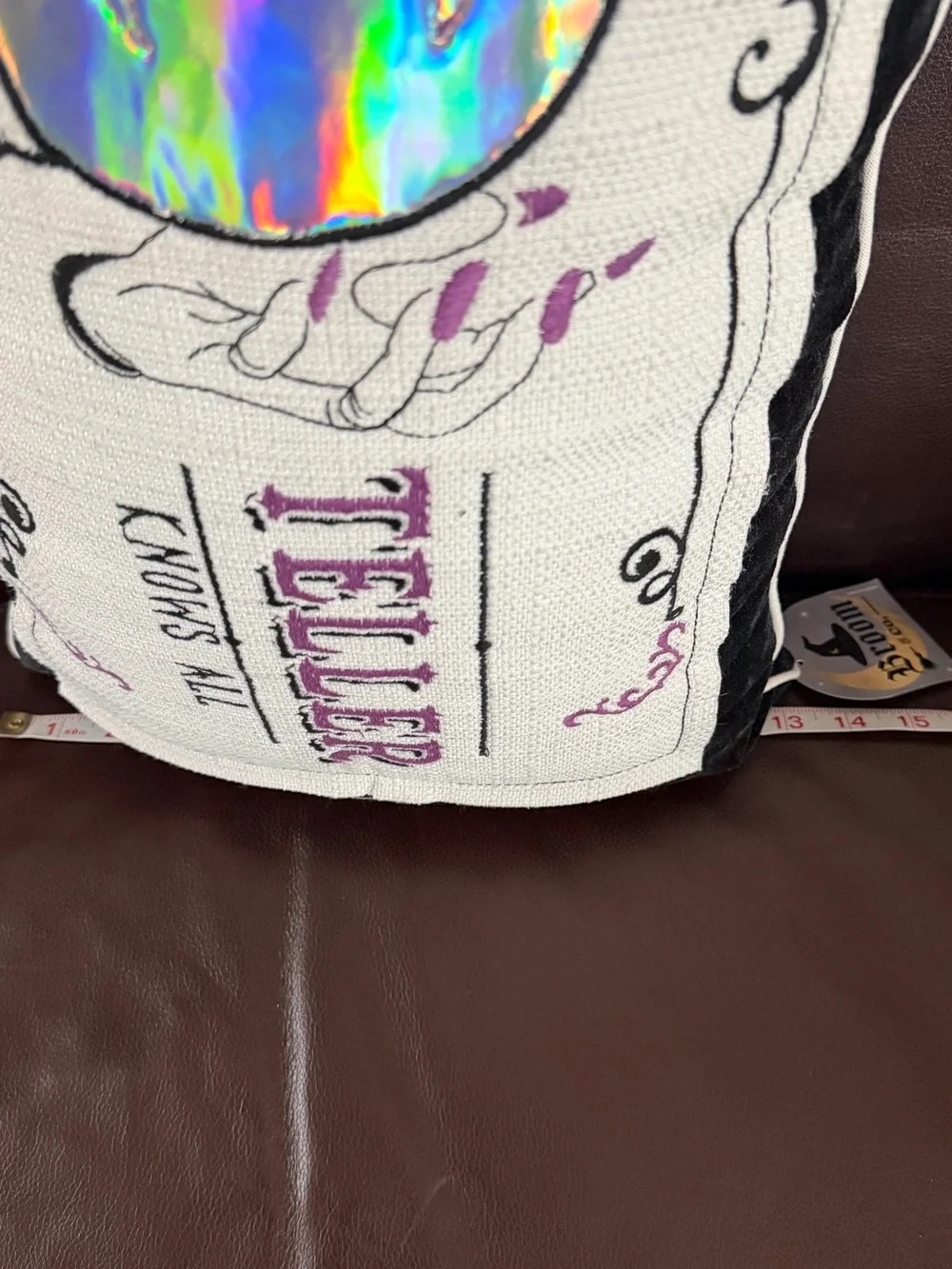 VTG Style Fortune Teller Halloween Lumbar Pillow 29x13 NWT